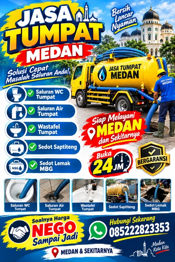Brosur Jasa Tumpat Medan: layanan, buka 24 jam, bergaransi, hubungi 085222823353